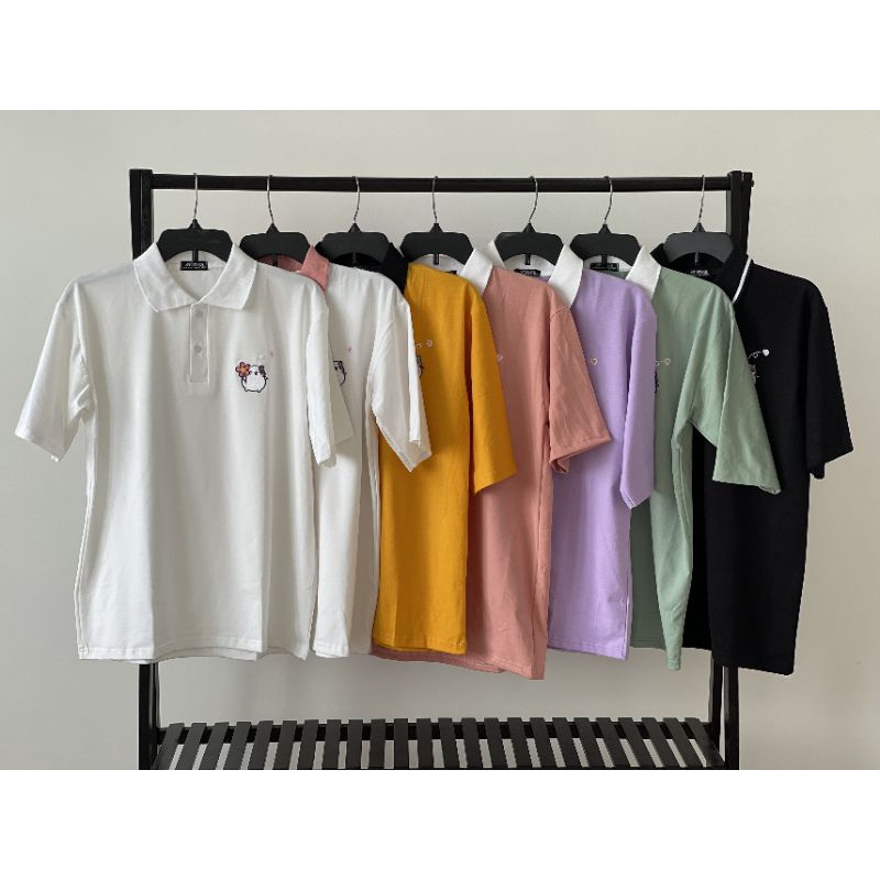 Áo polo ❤️Full size❤️HÌNH THẬT 100% B'teen tay lỡ chuột cầm hoa