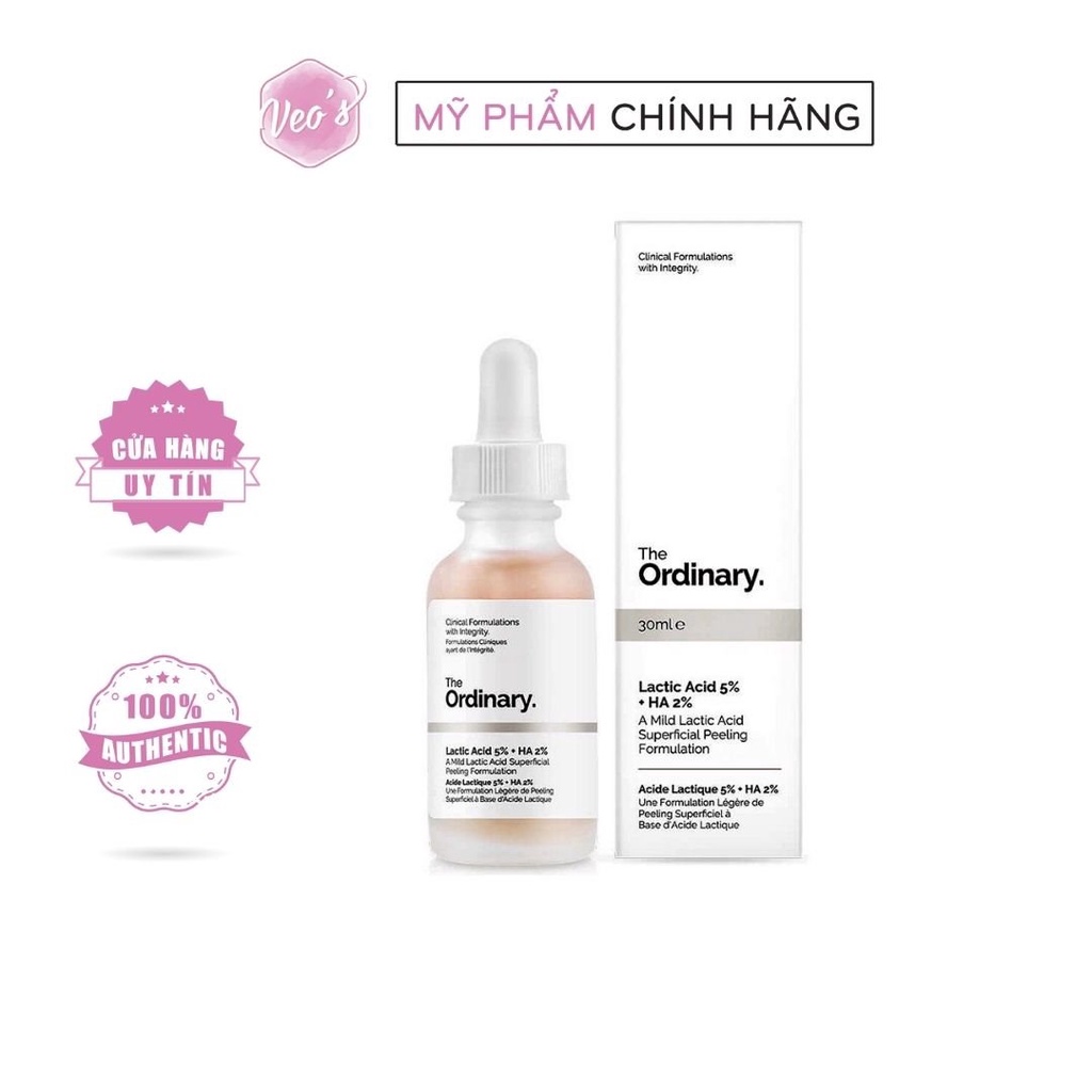 Tinh chất dưỡng sáng và đều màu da The Ordinary Lactic Acid 5% + HA 2%