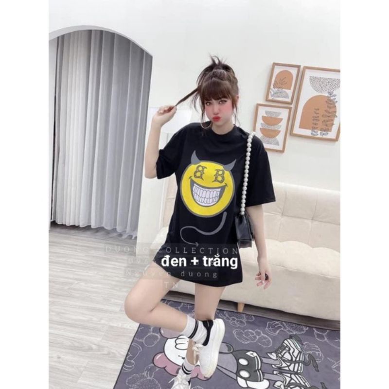 Áo phông túi zip in hình, dáng rộng giấu quần, cotton mát mịn, có bán sỉ