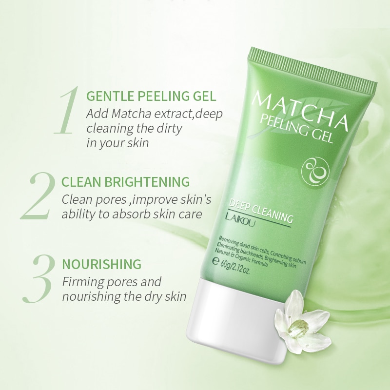LAIKOU Matcha Exfoliating Peeling Gel Facial Scrub Moisturizing Whitening Nourishing  Repair  Scrubs Face Cream Skin Care