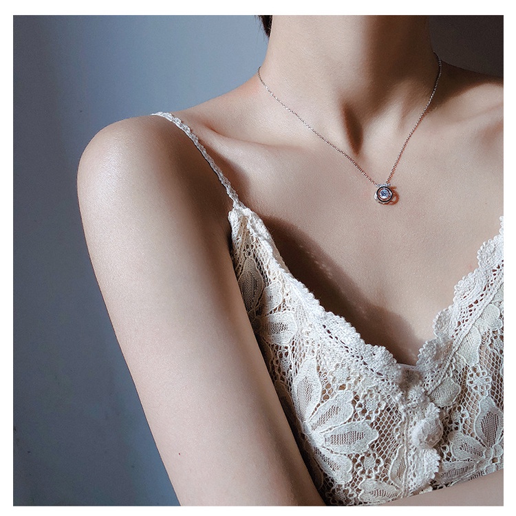 Park minying Dây Chuyền Bạc sterling Mặt Hình Nhịp Tim kim Thư Ký Cho Nữ Thiết Kế ins Netuencer Nuche Đơn Giản