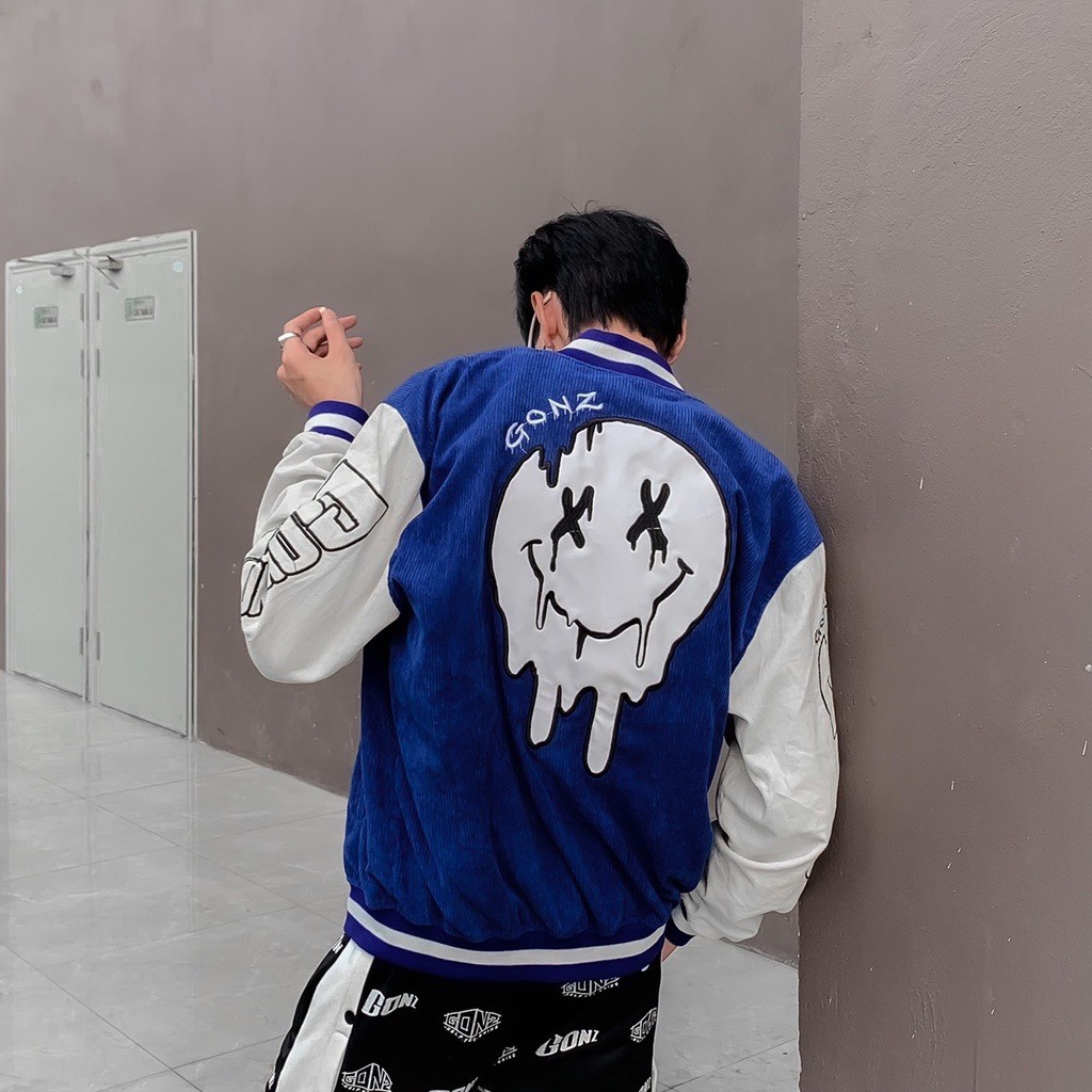 Áo bomber Varsity Jacket Áo Bomber Jacker Nhung Tăm 1 lớp cao cấp Freesize Form rộng Unisex NAm Nữ mặc đều đẹp- AQ STORE