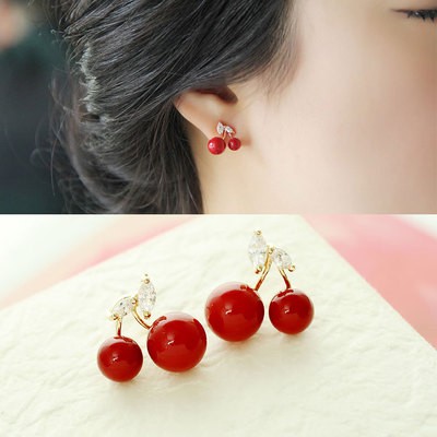 Khuyên Tai - Bông Tai - Hoa Tai Quả Sơ Ri Trẻ Trung Xinh Xắn Phong Cách Hàn Quốc
