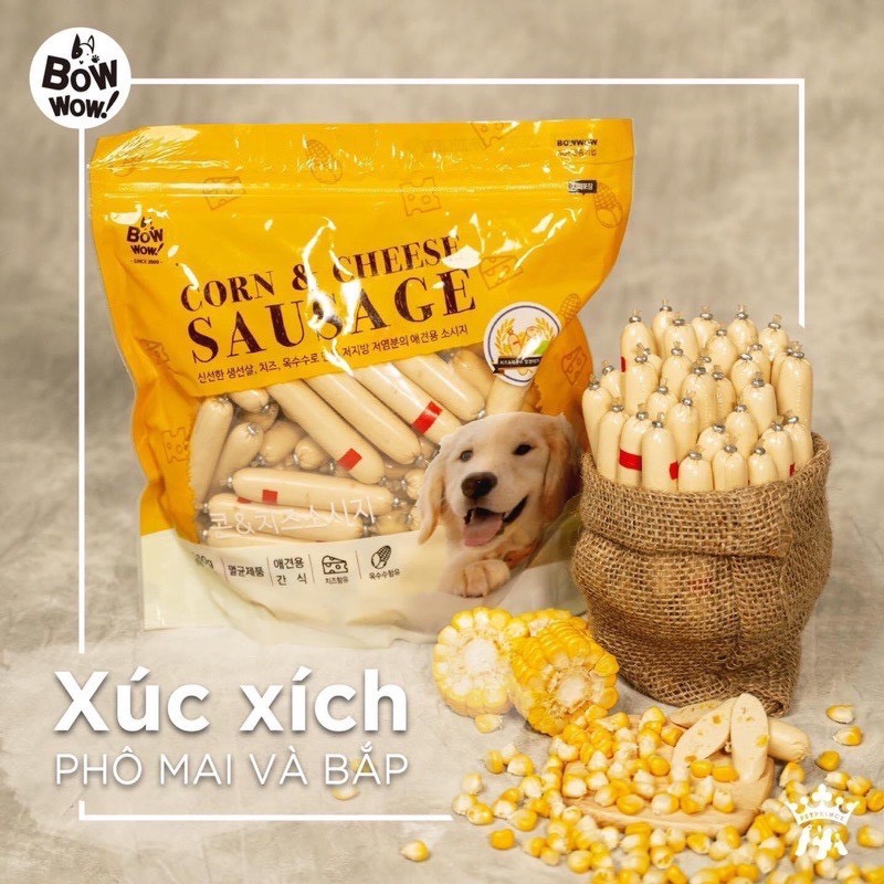 XÚC XÍCH BOW BOW NHẬP KHẨU HÀN QUỐC VỊ PHÔ MAI CHO THÚ CƯNG