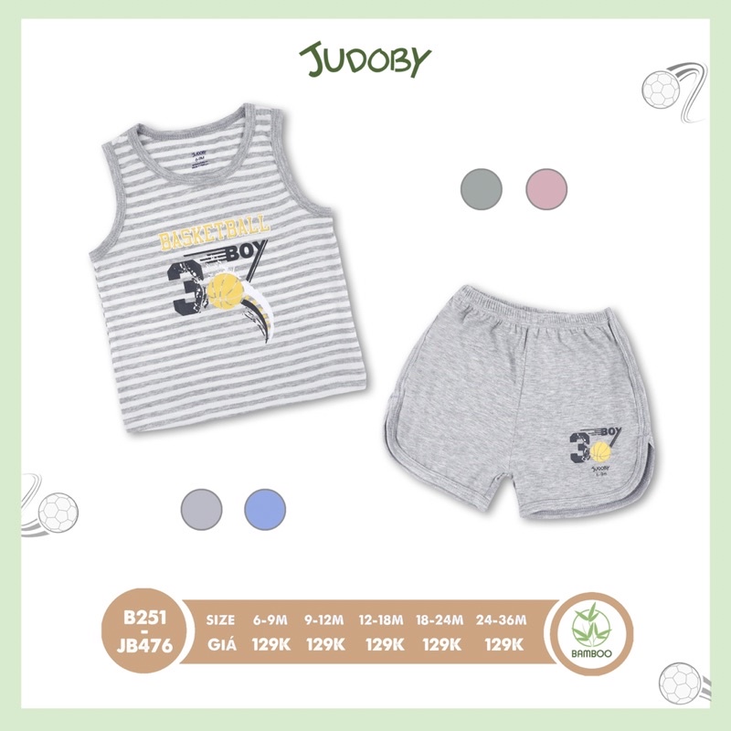 Bộ ba lỗ, sát nách, cộc tay Judoby - Dokma bé trai siêu mềm JB476