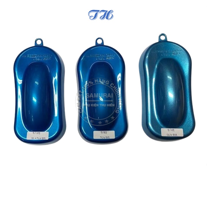 Sơn samurai UCK822* + TCK822** , sơn xe máy màu xanh sáng hệ thống màu 2 lớp