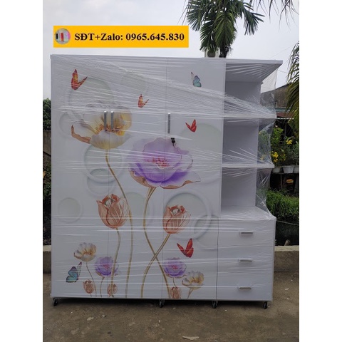 Tủ Nhựa Đài Loan 3 Cánh 1 Kệ In 3D 146