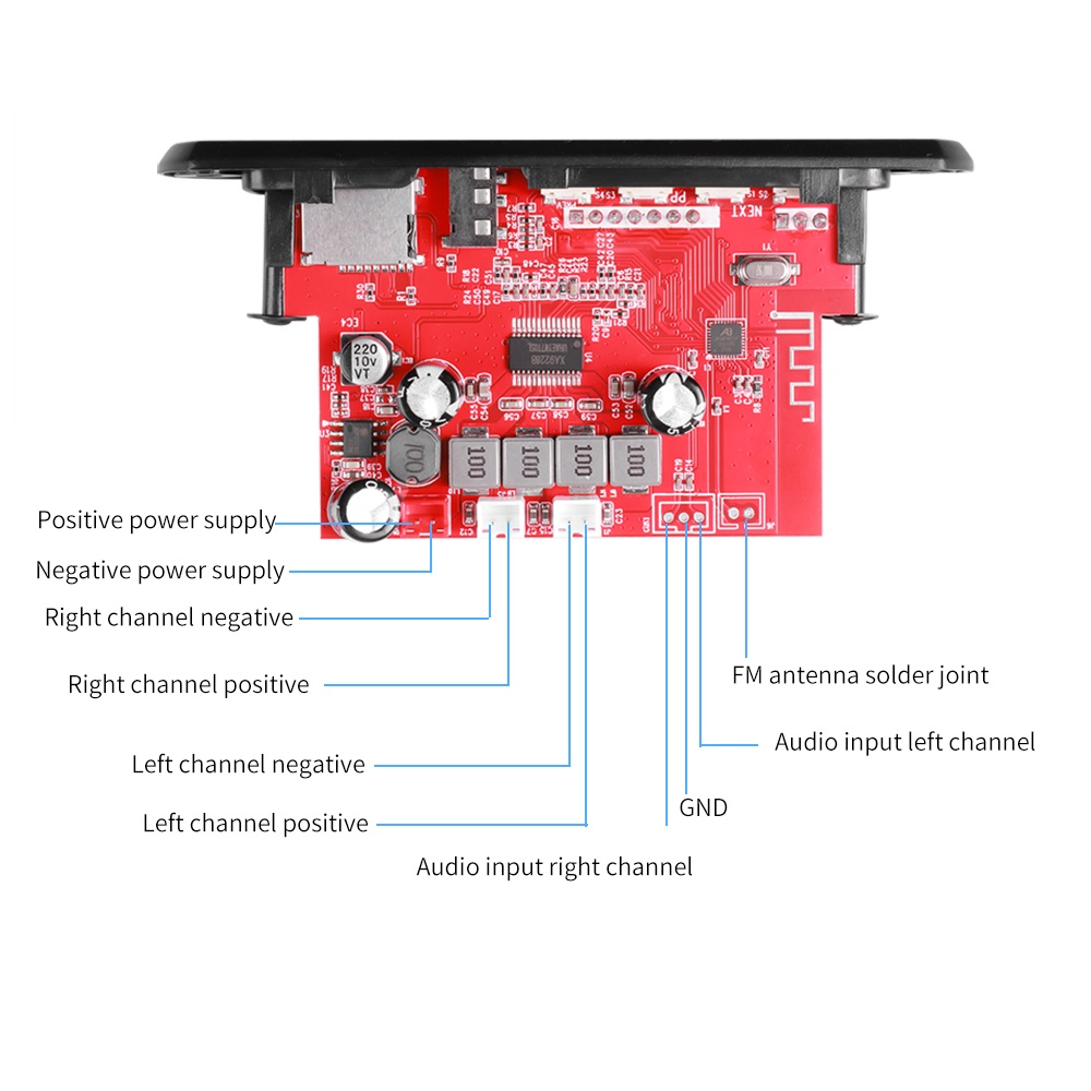 Bảng Mạch Giải Mã Bluetooth 120W Dc 8V-24V 2*60W Dành Cho Máy Nghe Nhạc MP3 Mô Đun USB 0 FM AUX Radio Ghi Âm Cho Bộ Phụ Kiện Xe Hơi