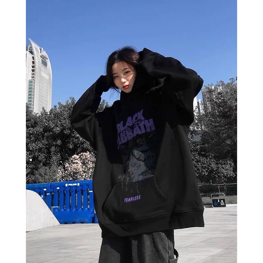 ÁO HOODIE ĐEN CHỮ TÍM | BigBuy360 - bigbuy360.vn