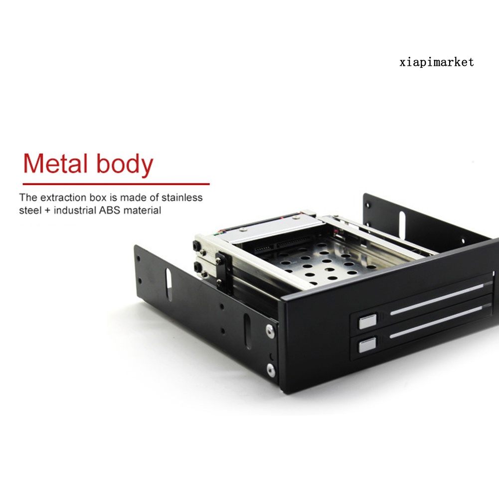 LOP_Internal Dual Bay 2.5inch SATA SSD HDD Hard Drive Enclosure Tray Mobile Rack