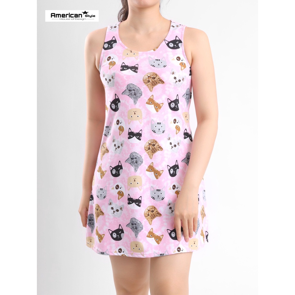 Váy Ngủ Đẹp, Đầm Nữ Thun Cotton 100% Co Giãn AmericanStyle Mặt Nhà hay Mặc Di Dạo Xinh Lung Linh