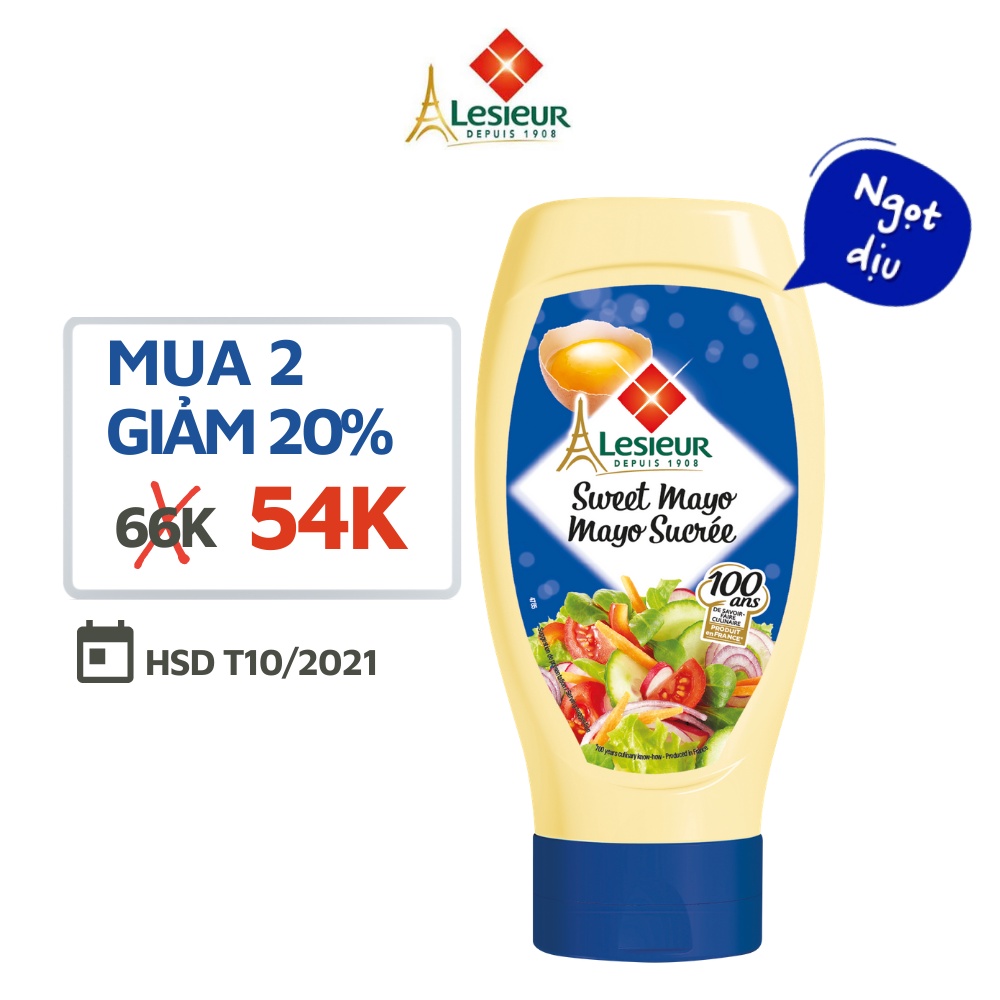 [BÁN GIÁ SỈ] Xốt Mayonnaise Lesieur Pháp Vị Ngọt dịu - 425 Gram (Date T10/2021)