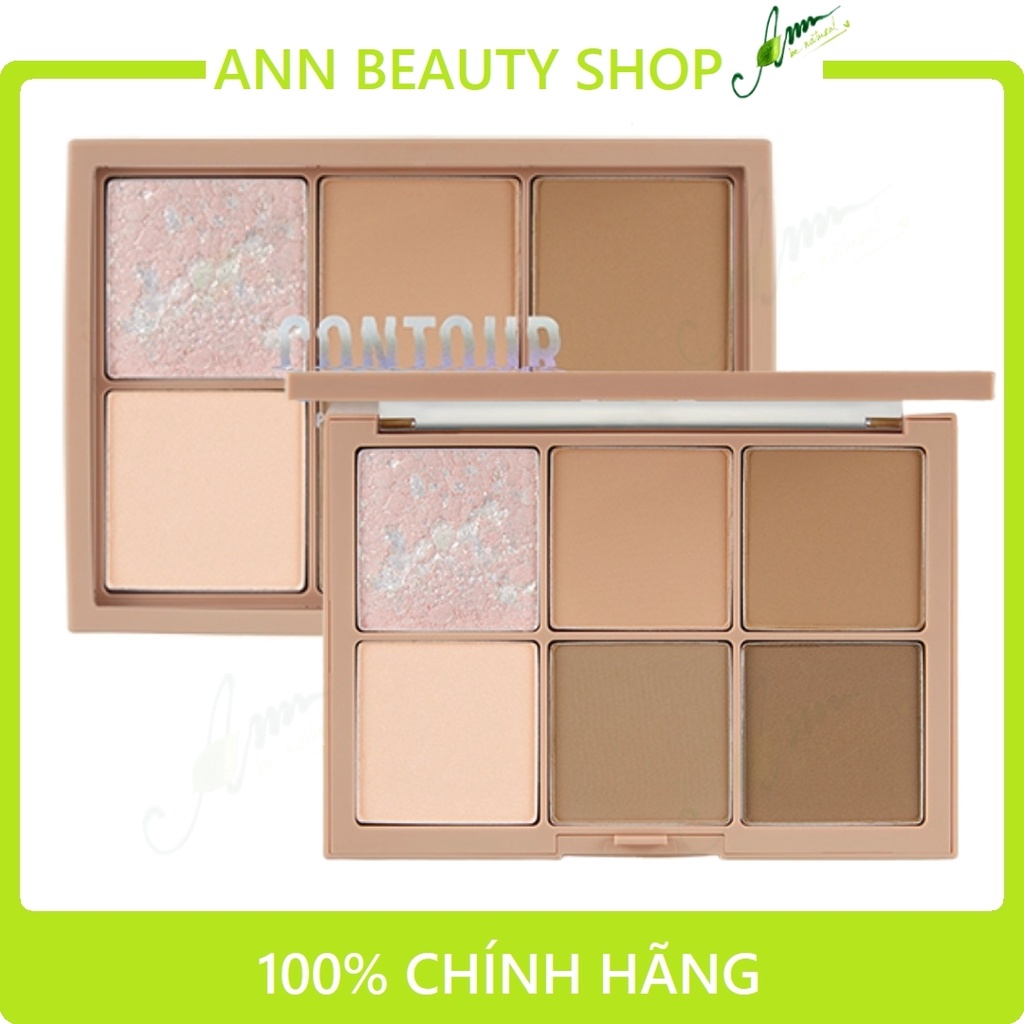 Bảng phấn má hồng, tạo khối 6 màu của Clio Pro Palette Mute