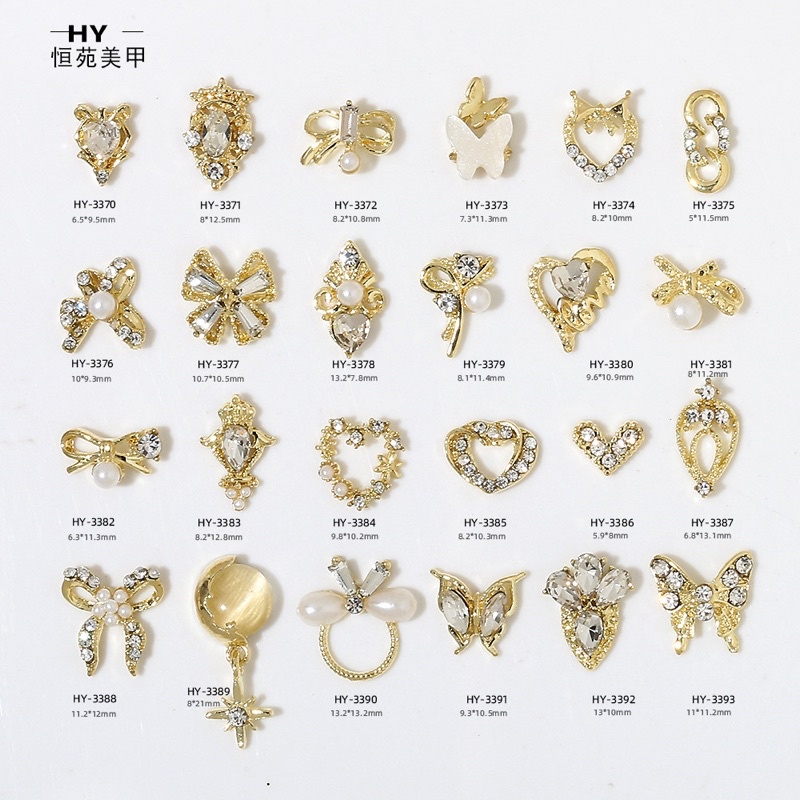 Charm hoa, charm tròn dài trang trí móng