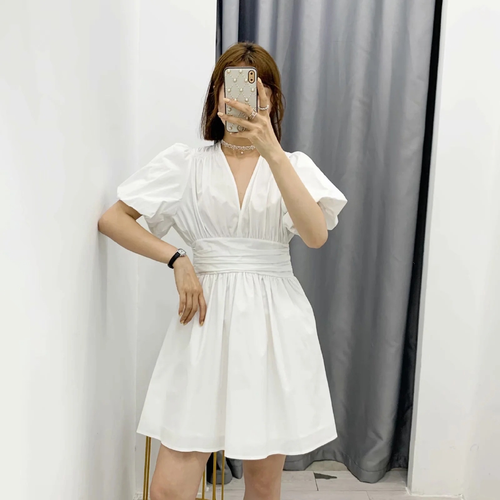 European and American style 2020 summer new women's clothing was thin V-neck waist poplin dress 2157048250 75 13 | BigBuy360 - bigbuy360.vn