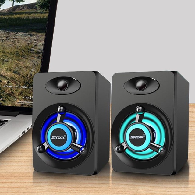 Loa Đôi Vi Tính Đèn Led SADA V-118 Thiết Kế Hiện Đại Trẻ Trung Năng Động Âm Thanh Chân Thực Sống Động