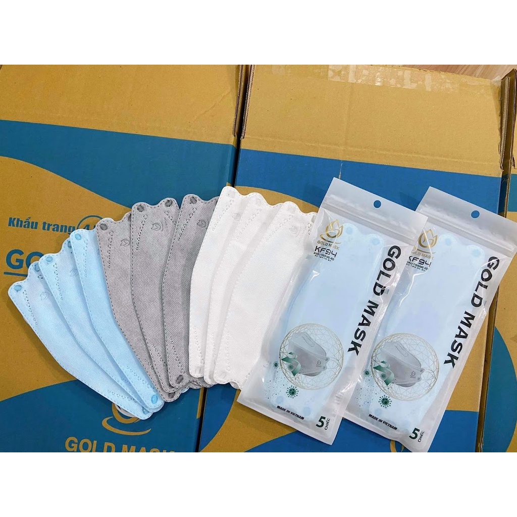 SỈ 1 THÙNG 300C KHẨU TRANG KF94 GOLD MASK XUẤT HÀN KHÁNG KHUẨN CAO