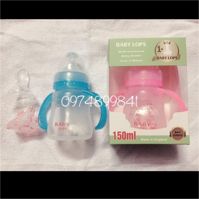 Bình sữa silicone cầm tay Baby dung tích 150ml ( tặng kèm 1 núm ty và núm thìa)