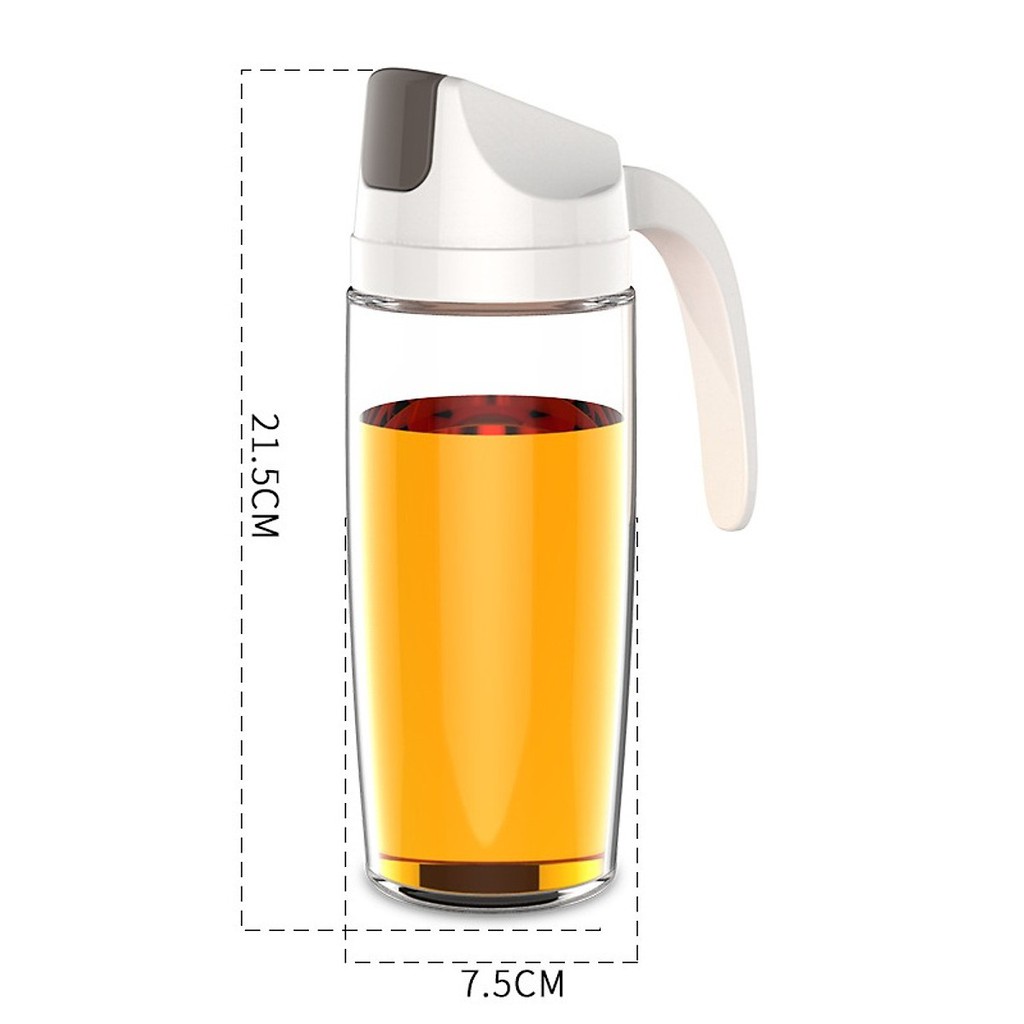 Chai đựng dầu ăn, nước mắm bằng thủy tinh tự động đóng mở nắp 630ml