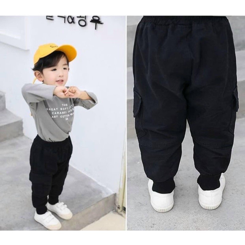 ẢNH THẬT-QUẦN TÚI HỘP JOGGER KAKI CHO BÉ