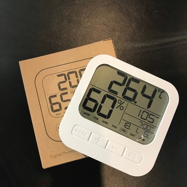 Nhiệt kế ẩm, máy đo nhiệt độ phòng và độ ẩm 6 trong 1 cho bé