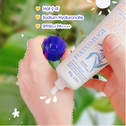 Hatomugi Dưỡng Ẩm Và Làm Sáng Da SPF50+ PA++++ 80g