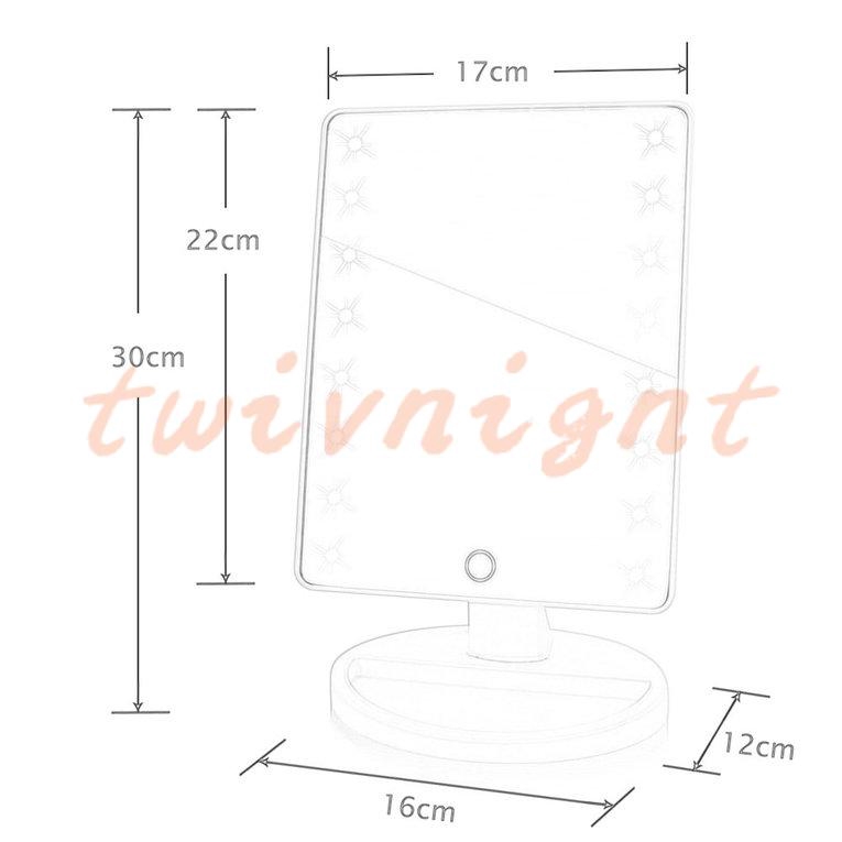 Gương Trang Điểm Để Bàn Xoay 360 Độ Có Đèn Led