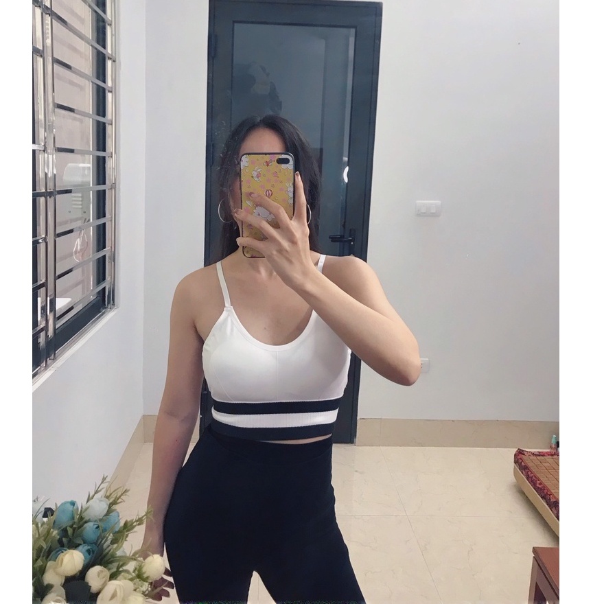 Áo Bra Nữ Cotton Tăm Tập Gym Yoga Sẵn Đệm Ngực Siêu Hot M14