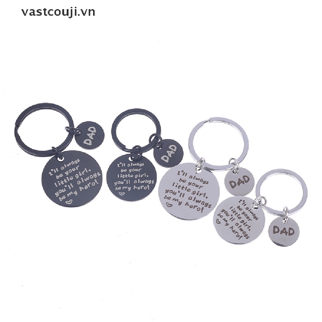 Móc Khóa Kim Loại Khắc Chữ VASTJI Dad