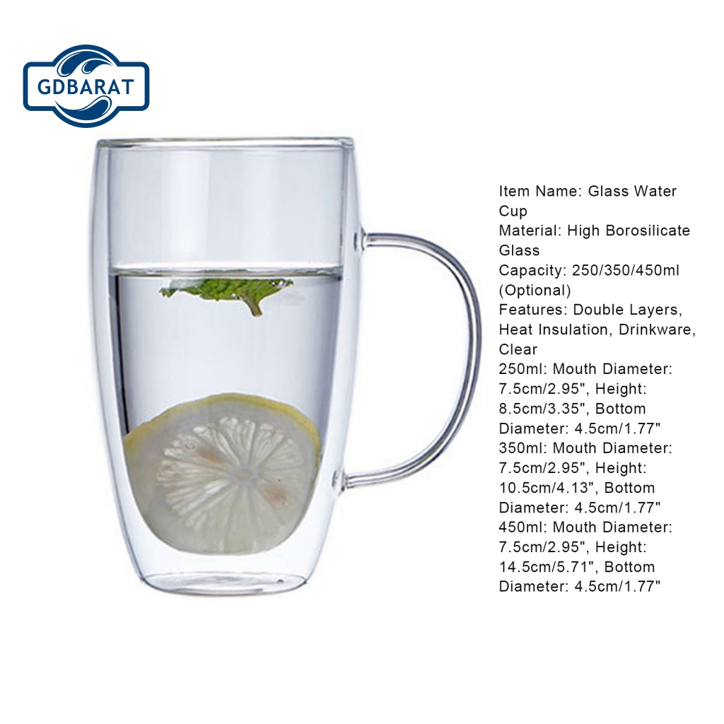 [NYCA Stock] Cốc Thủy Tinh Borosilicate Cách Nhiệt Tinh Tế