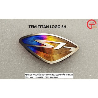  LOGO SH TINH SẢO DÁN MẶT NẠ XE HONDA SH BẰNG TITAN