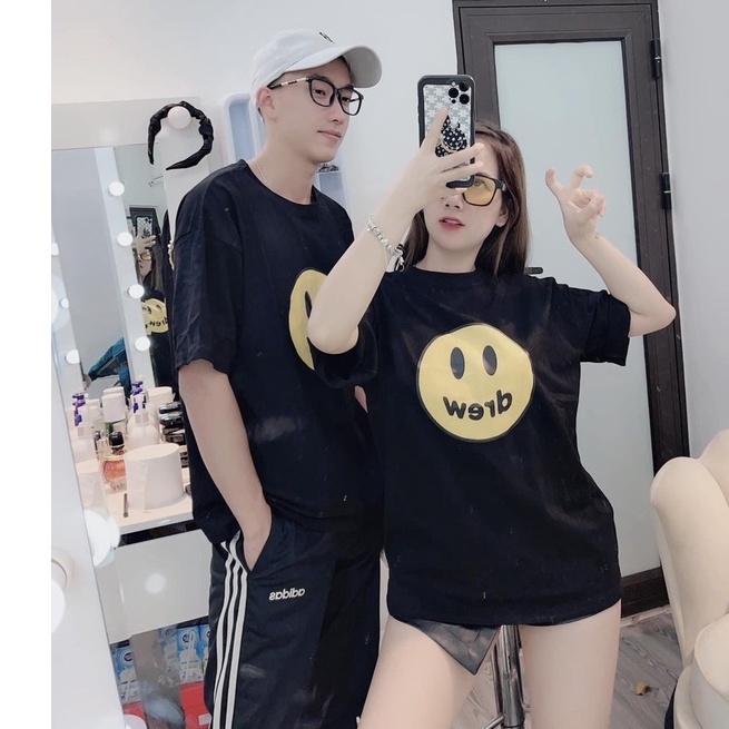 Áo phông unisex cộc tay in hình Brew mặt cười - Thun form rộng cổ tròn, pull dáng suông phong cách cá tính HOT