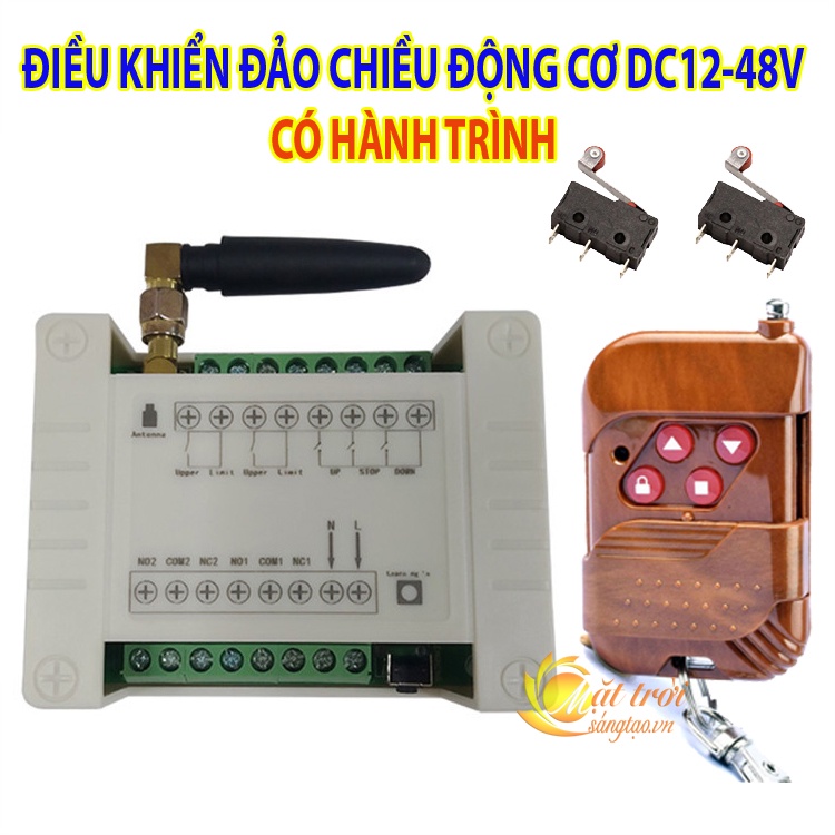 Công tắc điều khiển đảo chiều động cơ DC12-48V có hành trình V3 - Tần số 433Mhz