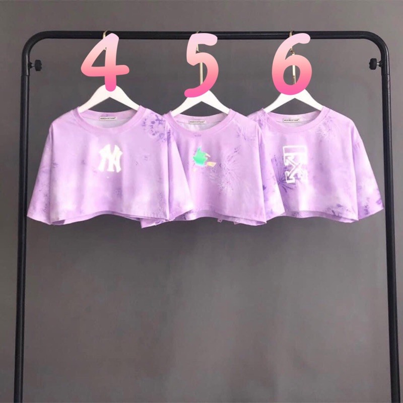 Áo Croptop Loang Màu Phản Quang Ảnh Thật