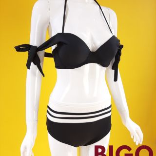 Bộ bikini 2 mảnh màu đen trắng