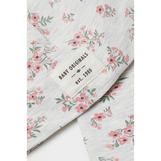 [AUTH] Set khăn mũ cotton hoa xám H&M Auth