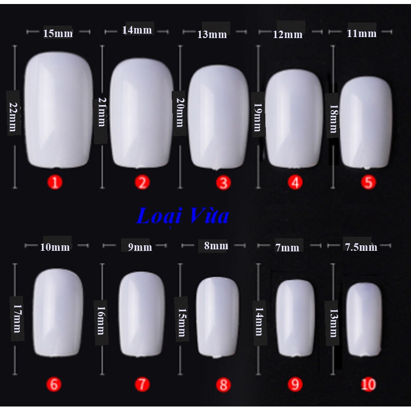 100 cái móng úp vuông