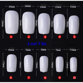 100 cái móng úp vuông (10 size 1->10)