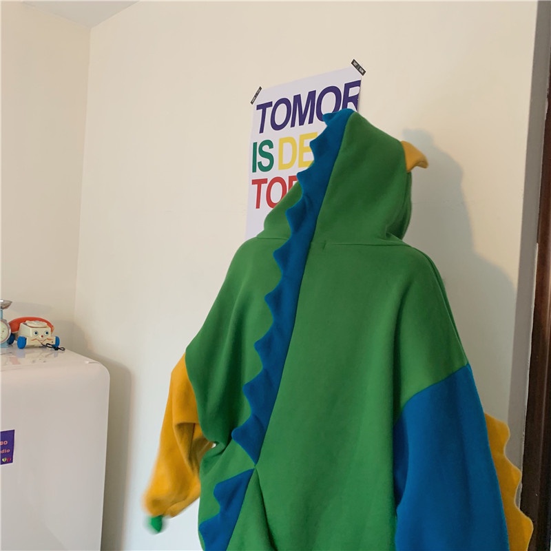 Áo hoodie tay dài nam nữ nhóm có nón mũ trùm đầu thu đông tai khủng long sừng gai đuôi nhiều 3 màu sắc ullzang