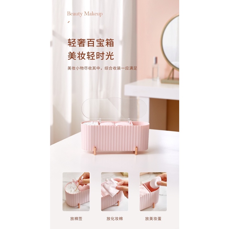 Hộp đựng mút trang điểm chống bụi trong suốt có nắp đậy tiện dụng