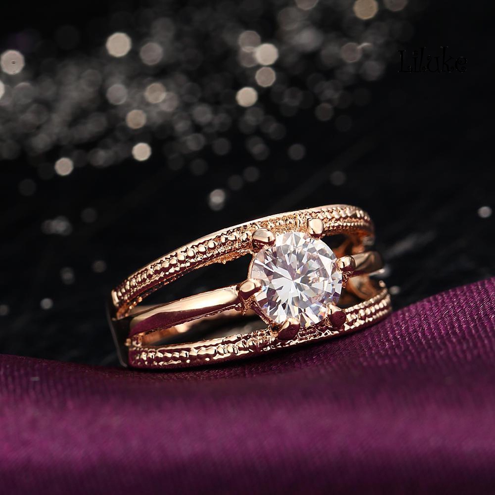 Nhẫn Hợp Kim Trang Trí Đính Đá Nhiều Lớp Thời Trang Cho Nữ