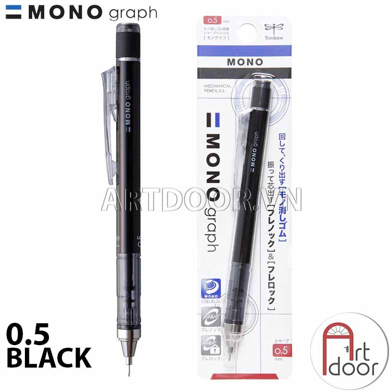 [ARTDOOR] Bút chì bấm TOMBOW Mono Graph Black (Đen, 05 mm)