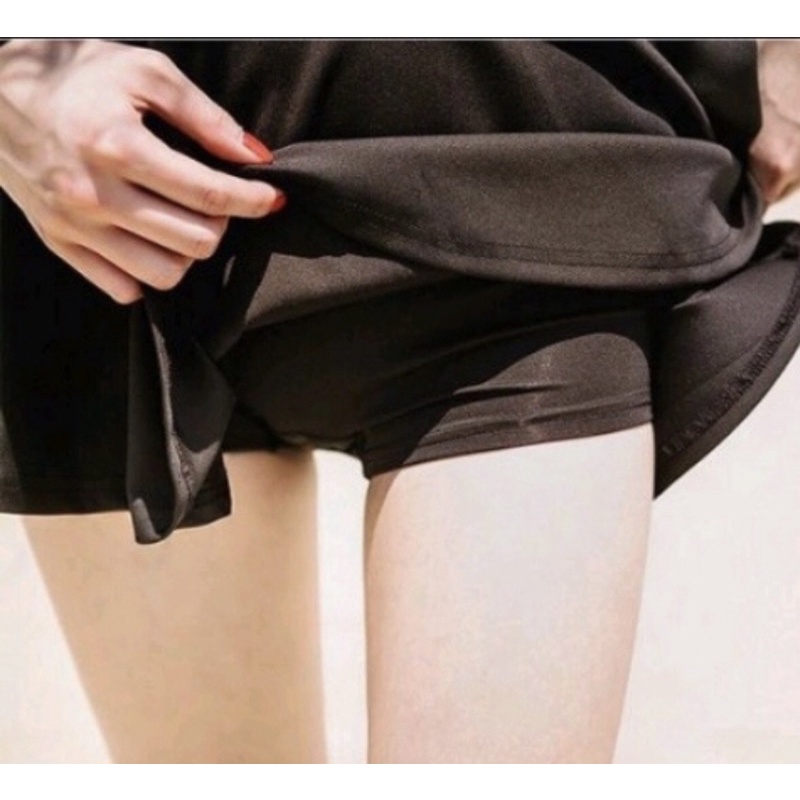 Bikini Đồ bơi áo tắm nữ dài tay đen dáng áo croptop chân váy phía trong quần đùi
