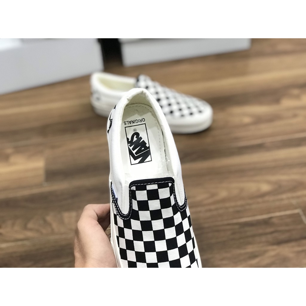 [ Freeship - Xả kho ] Giày slip on kẻ caro, giày checkerboard slip on nam nữ