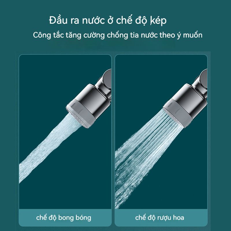 Đầu Chuyển Đổi Vòi Nước Cơ Học Xoay 1080 Độ Chống Văng Đa Năng Cho Nhà Tắm