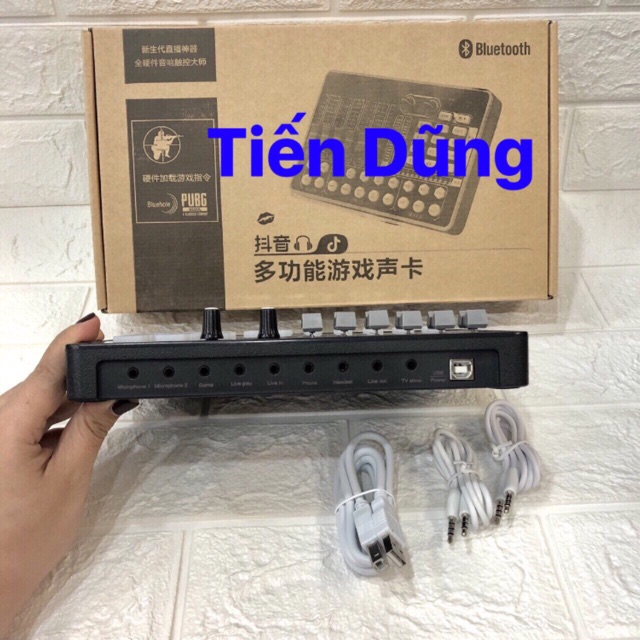 Sound card H9 có Bluetooth dòng có autu-tune tích hợp pin thuận tiên khi livestream hỗ trợ các dòng mic thu âm