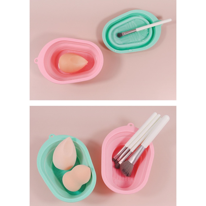 Miếng silicone vệ sinh cọ trang điểm có thể gấp gọn tiện lợi