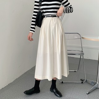 Chân váy dài midi dáng chữ A lưng cao màu trơn thời trang sành điệu cho nữ 36990