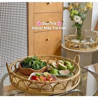 Khay mây song cầu vồng, khay mây số 8 có quai, bộ khay đựng đồ giá rẻ, décor đan trà, nội thất mây tre đan