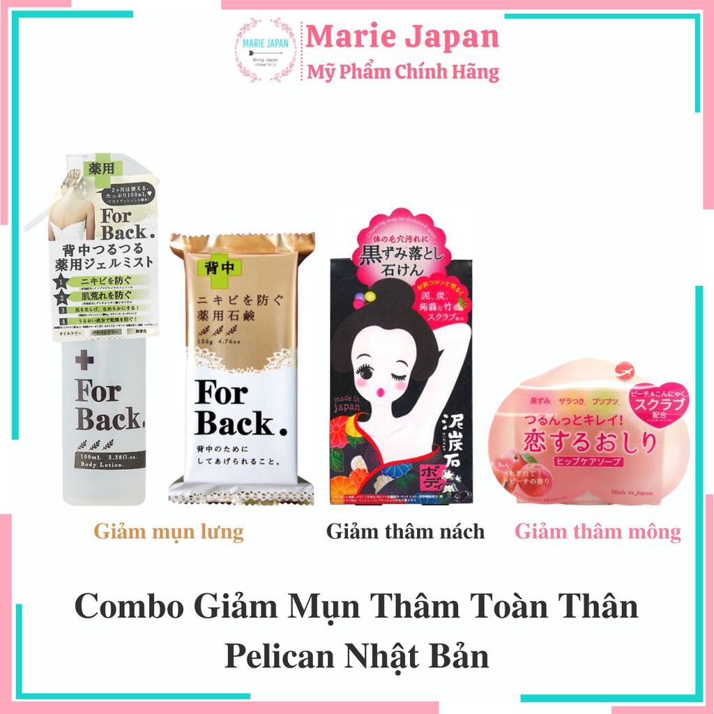 Combo Giảm Mụn Thâm Toàn Thân  Pelican Nhật Bản